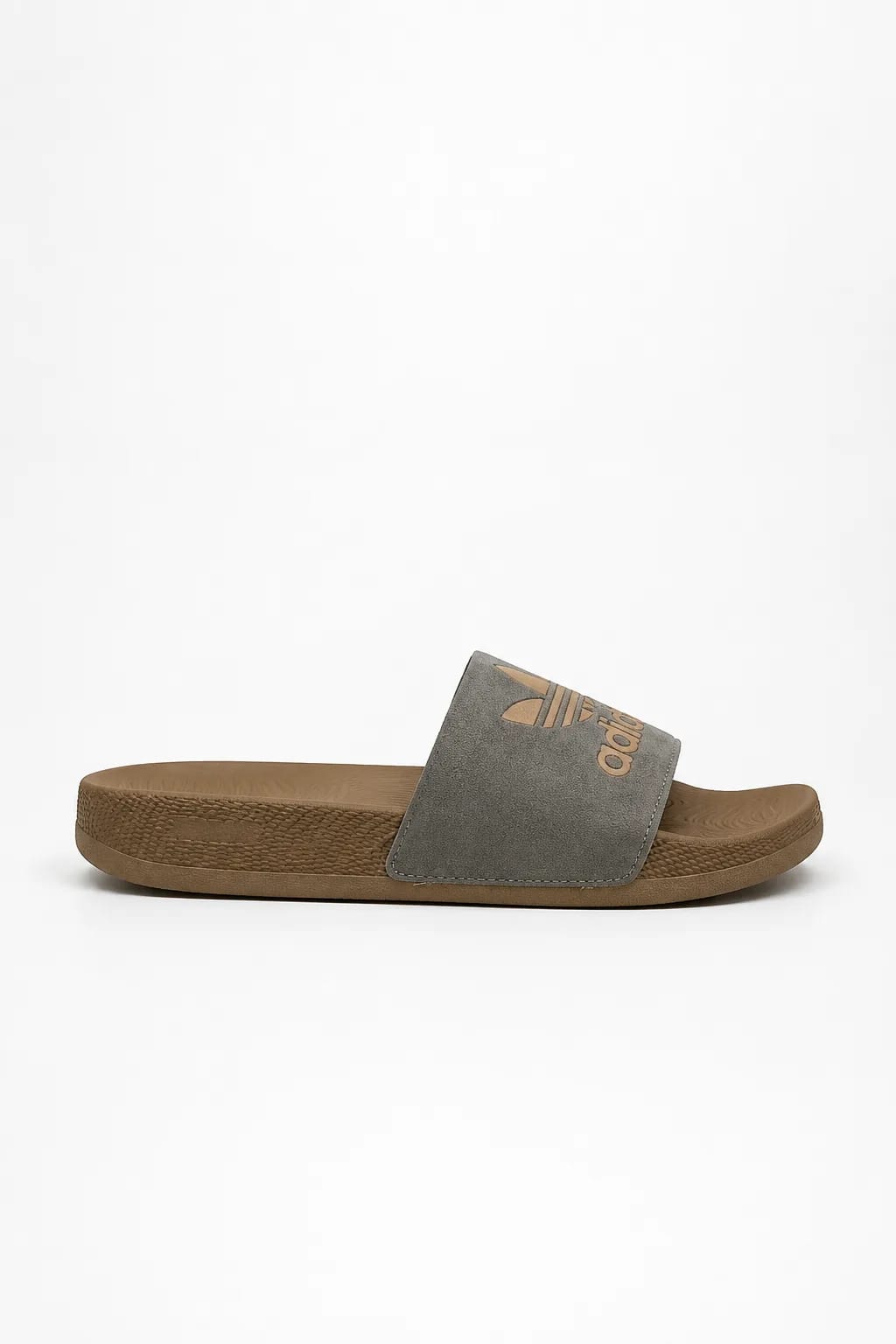 Adidas Grey & Brown Textured Slide Sandal