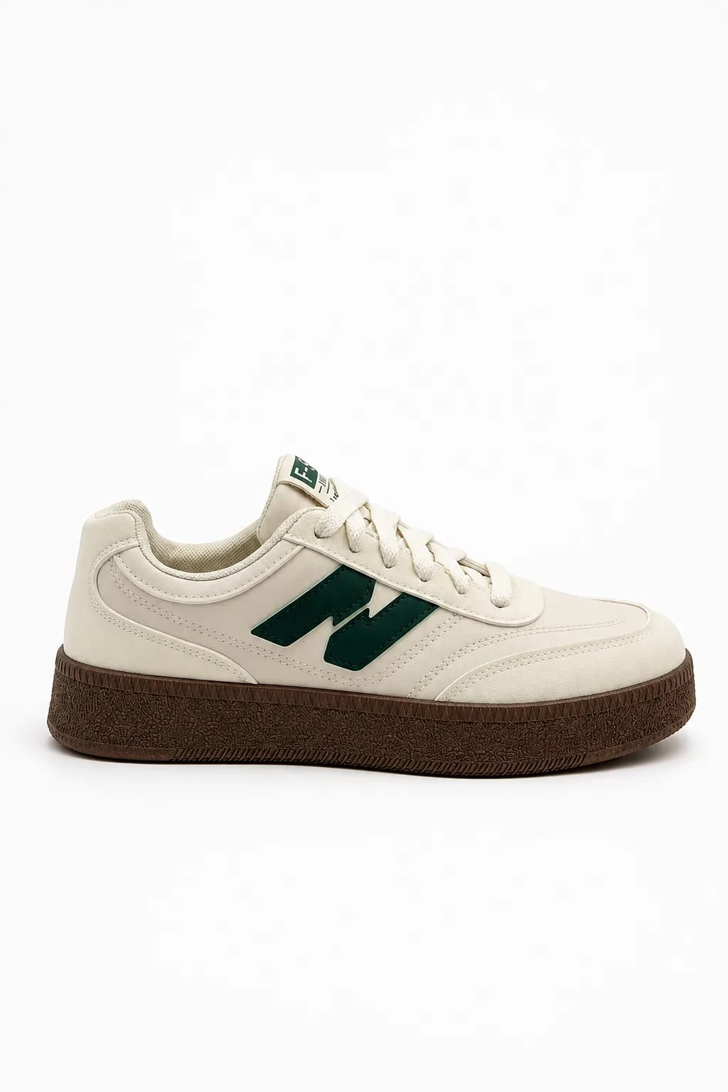 Cream, Green & Brown Platform Sneaker