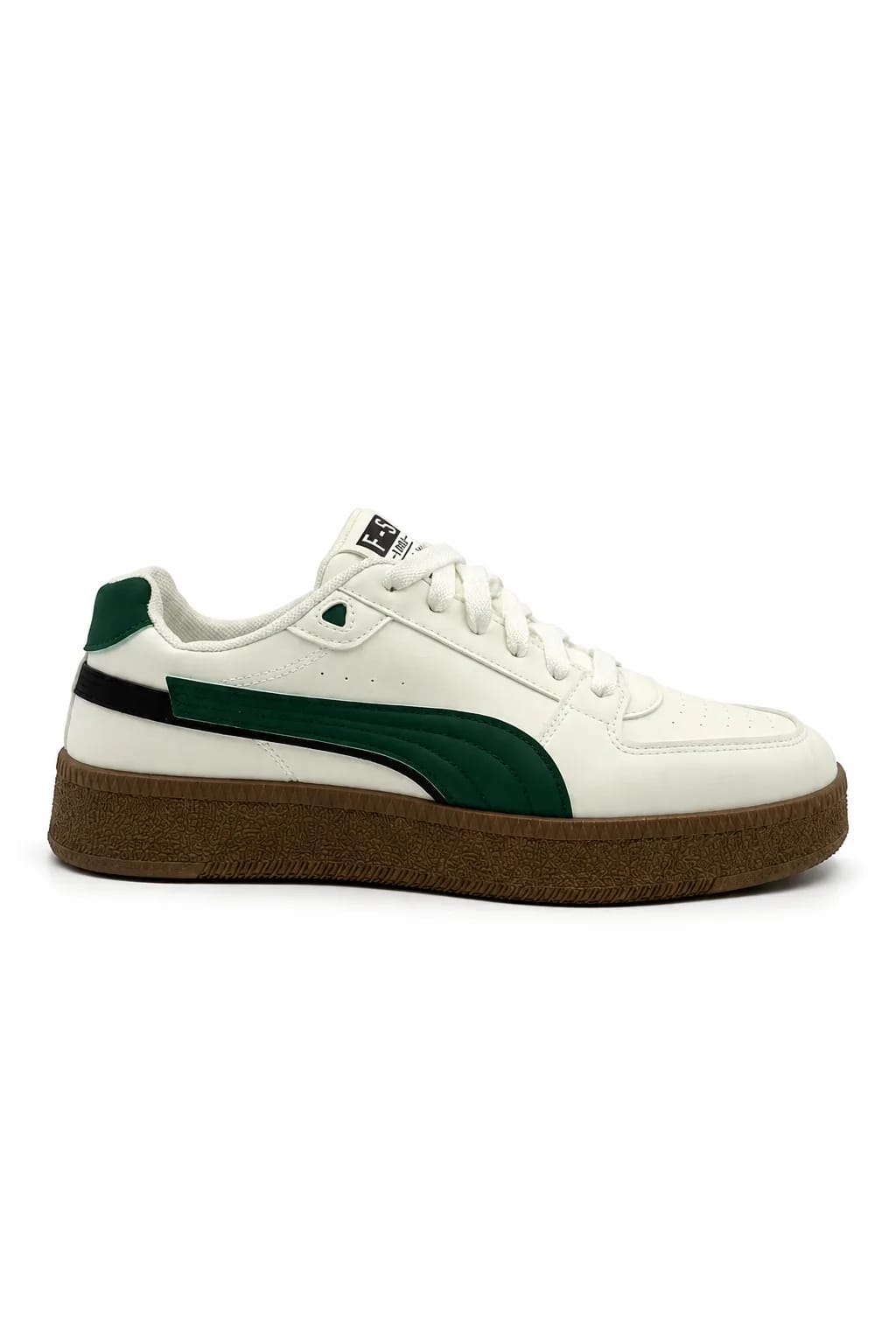 Cream, Green & Brown Platform Sneaker
