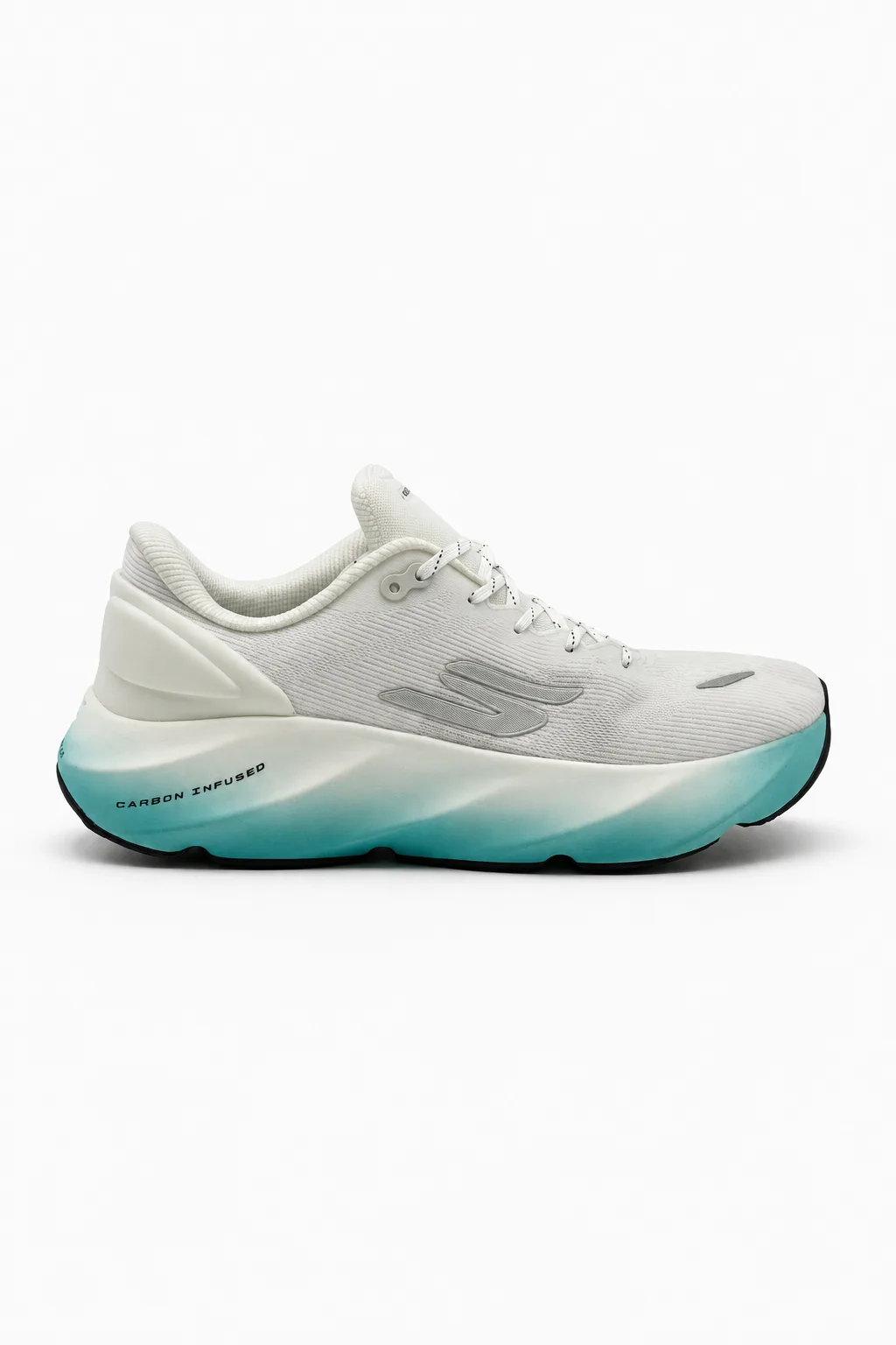 Off-White & Turquoise Chunky Running Shoe